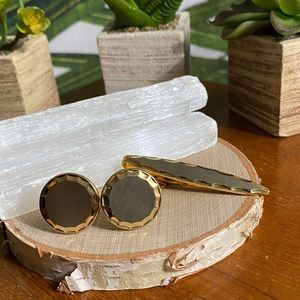 Two Tone Cuff Link & Tie Clip set 💖